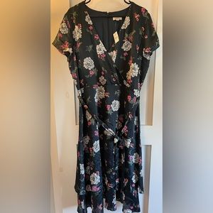 NWT blue Loft Outlet midi dress, size 16